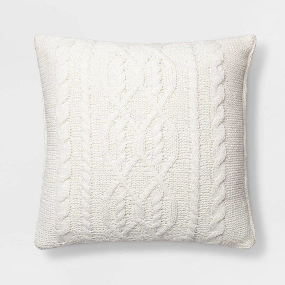 2 Oversized Cable Knit Chenille Throw Pillow - Threshold